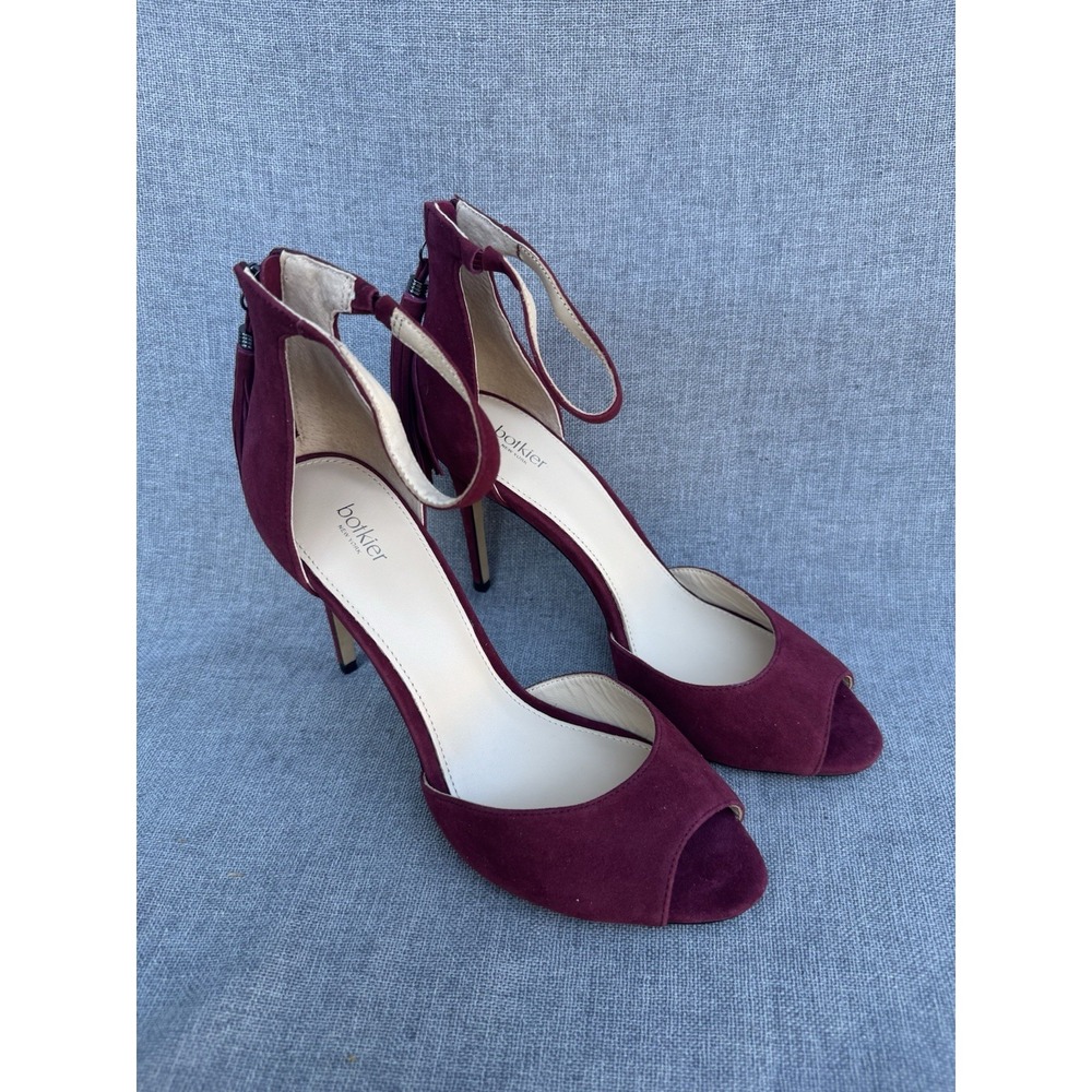 New BOTKIER Size 9 Anna Suede Tasseled Stiletto Heels Burgundy Party - Picture 2 of 7